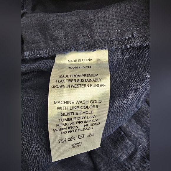 Quince 100% European Linen Pants Navy Pull On Size Medium - Picture 5 of 7